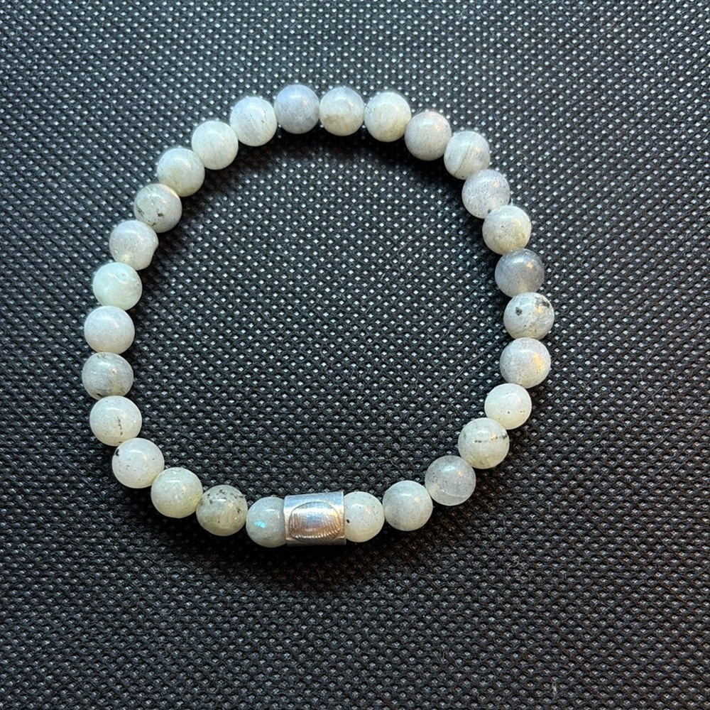 Graciela-made Labradorite Bracelet with Sterling Silver Artist Thumb Print